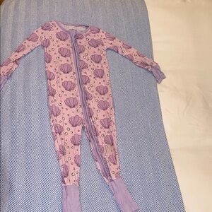 Lavender Seashell Kids Pajama Footies